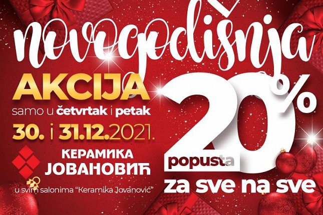 Novogodišnja akcija u salonu "Keramike Jovanović"