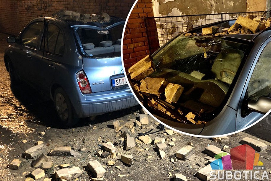 Obrušio se zid na Radijalcu, oštetio automobil, stradao i novootvoreni park za pse u Dudovoj šumi