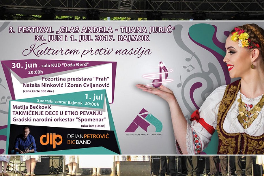 Muzički festival "Glas anđela - Tijana Jurić" u subotu u Bajmoku