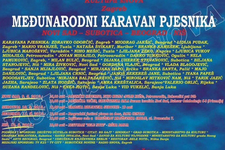 Međunarodni karavan pjesnika 10. maja u Subotici