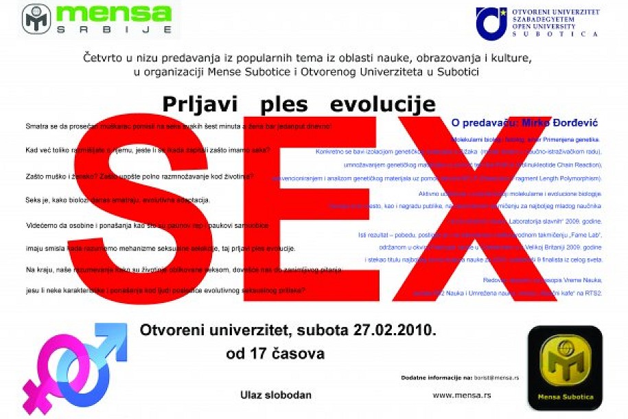 Predavanje: Seks, prljavi ples evolucije