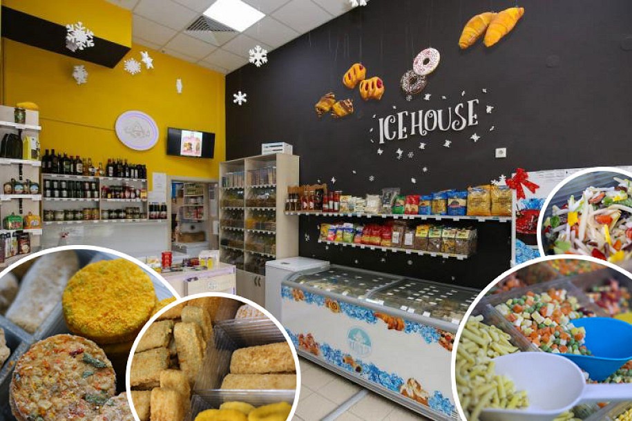Širok izbor smrznute hrane u prodavnici "Ice House"