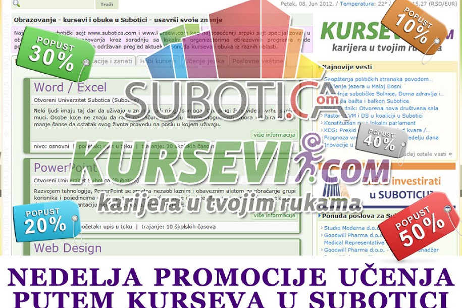 Popusti na kurseve za Subotičane