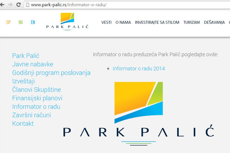 Prekršajna prijava protiv preduzeća "Park Palić"