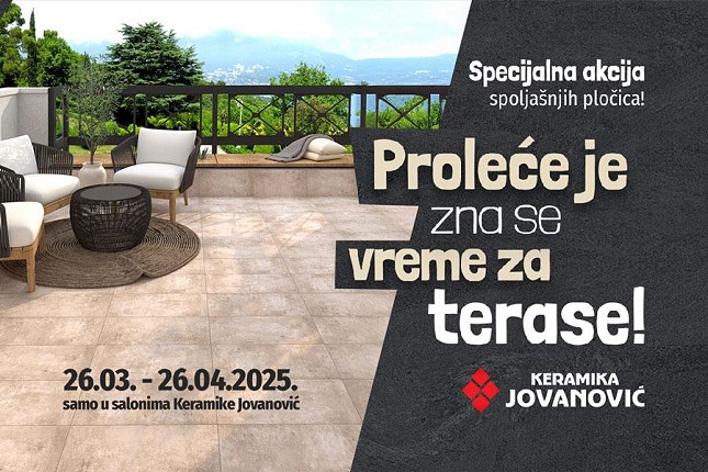 Popust od 20 odsto na spoljašnje pločice u salonu "Keramika Jovanović"