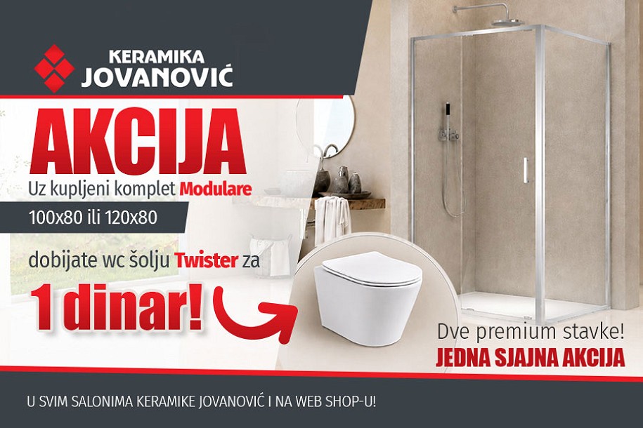 Kupatilo dobija novo rešenje: Twister WC šolja za 1 dinar uz Modulare tuš komplet
