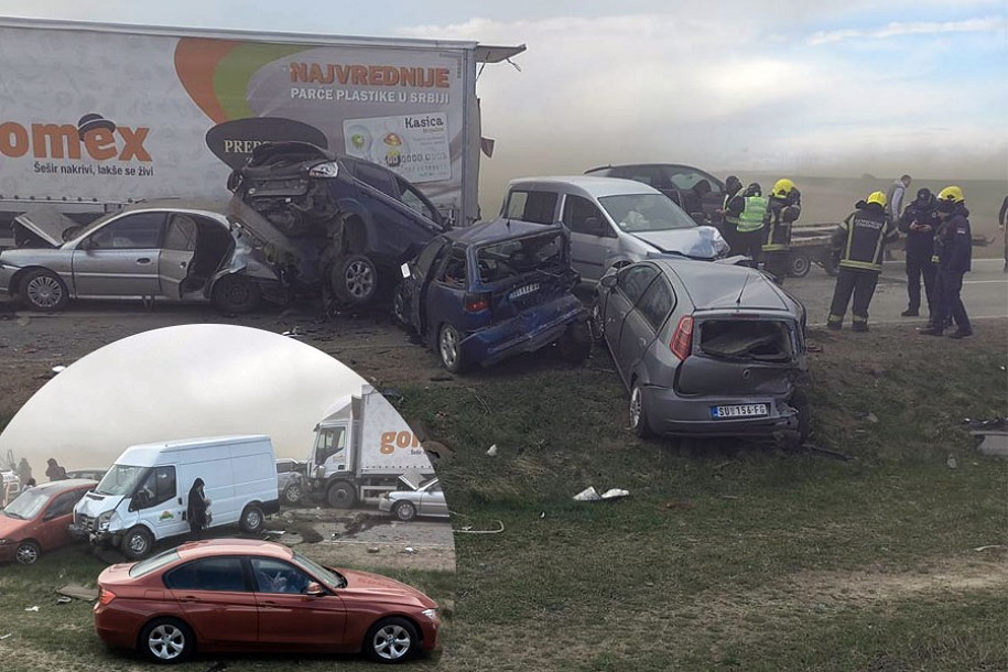 Lančani sudar na putu Bačka Topola - Subotica, učestvovalo 14 vozila, put posle četiri časa ponovo prohodan