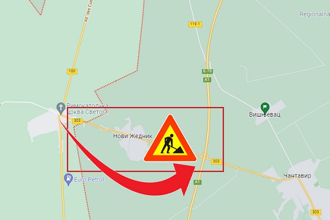 Radovi na deonici Stari Žednik - auto-put "Petlja Žednik" (16-18. novembar)