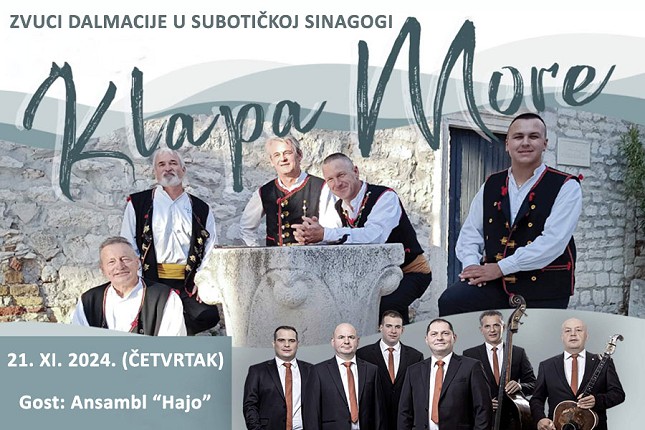 Koncert klape „More“ – zvuci Dalmacije u Subotičkoj sinagogi