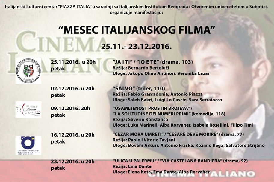 Mesec italijanskog filma u filmskom klubu Otvorenog univerziteta
