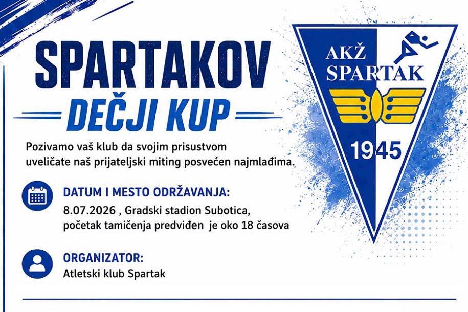 „Spartakov dečji kup“ okuplja mlade atletičare iz više gradova
