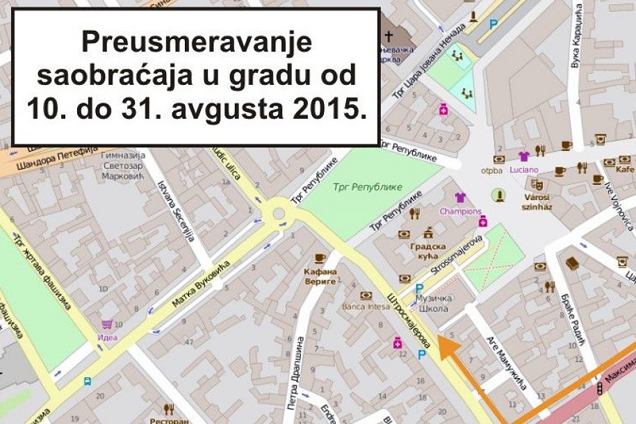 Od ponedeljka zatvoreno nekoliko glavnih ulica u centru grada