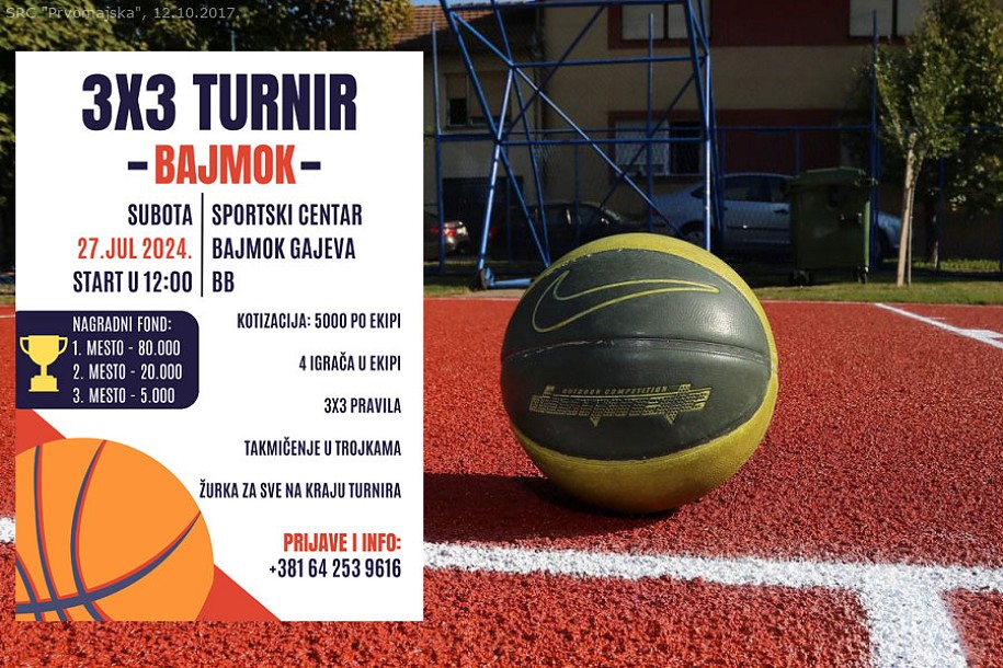 Turnir u basketu u Bajmoku 27. jula - prijave u toku