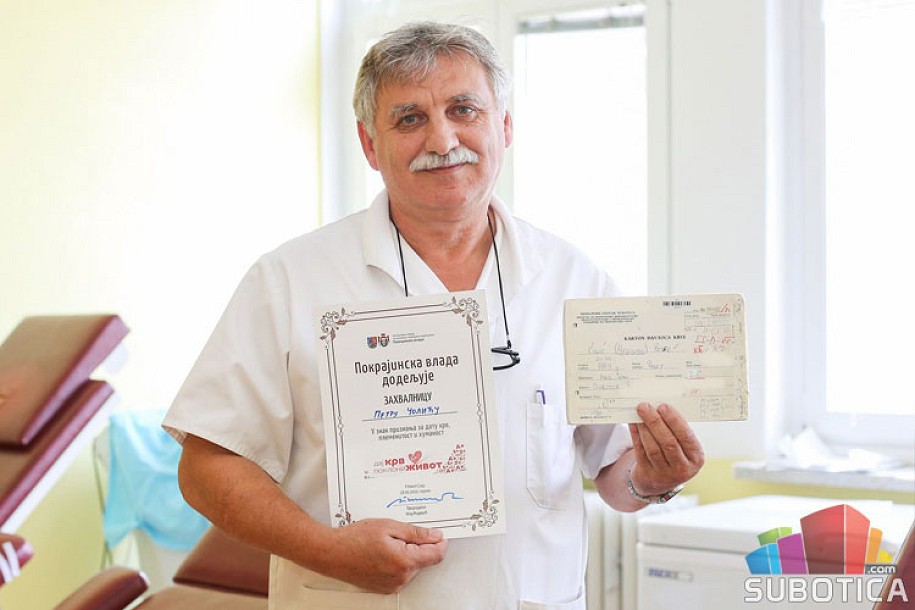 Peter Čolić više od četiri decenije dobrovoljno daje krv