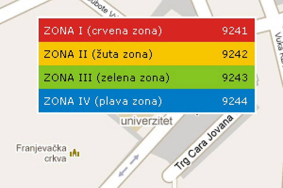 Od 01. jula - 4 zone za parkiranje