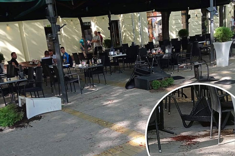 Alkoholisani "lokalac" napao Tunišane u centru grada, krvavi tragovi u isprevrtanoj bašti kafića