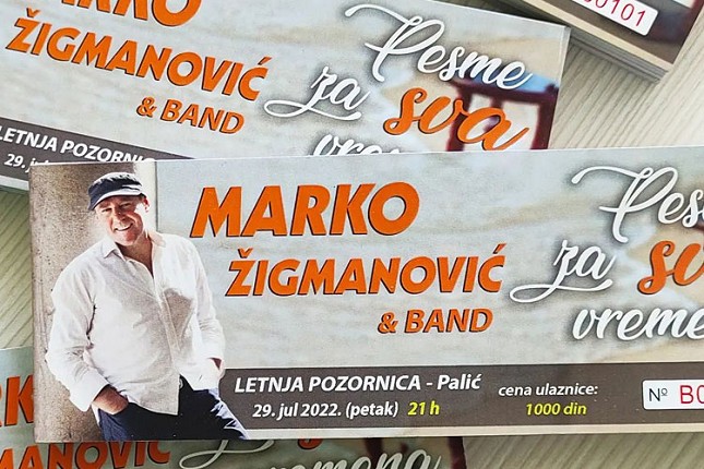Koncert Marka Žigmanovića 29. jula na Letnjoj pozornici