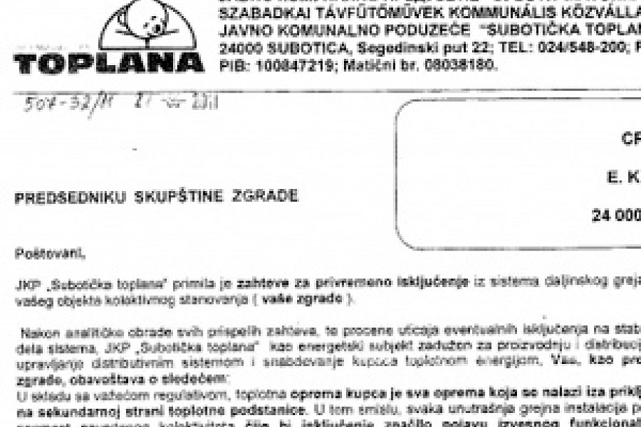 Koliko košta isključenje grejanja?