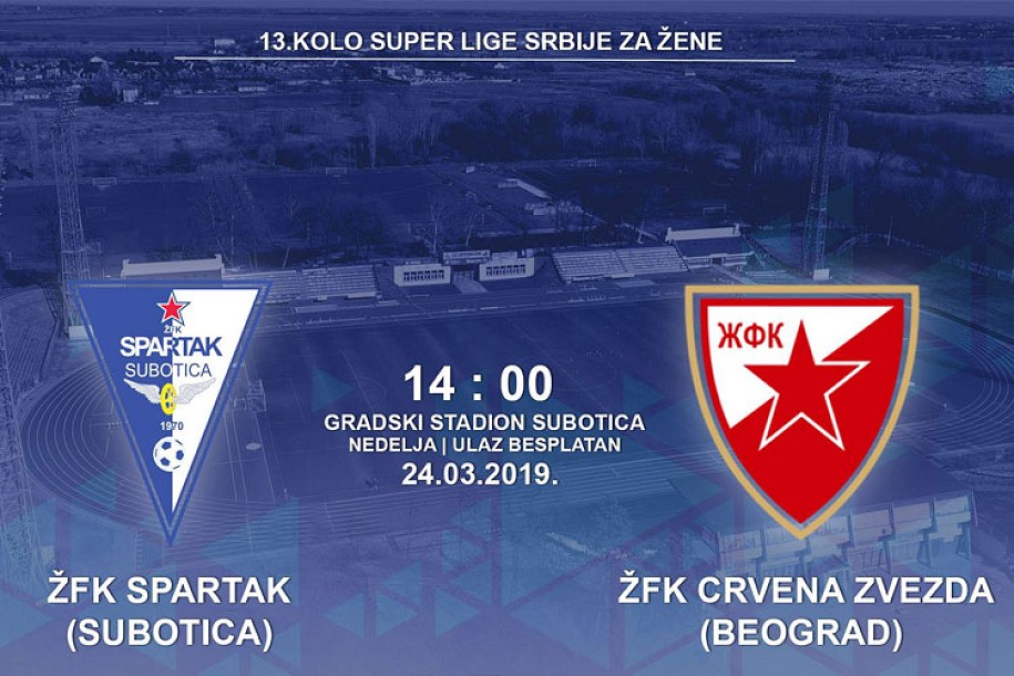 Fudbal (Ž): Spartak u nedelju dočekuje Crvenu zvezdu