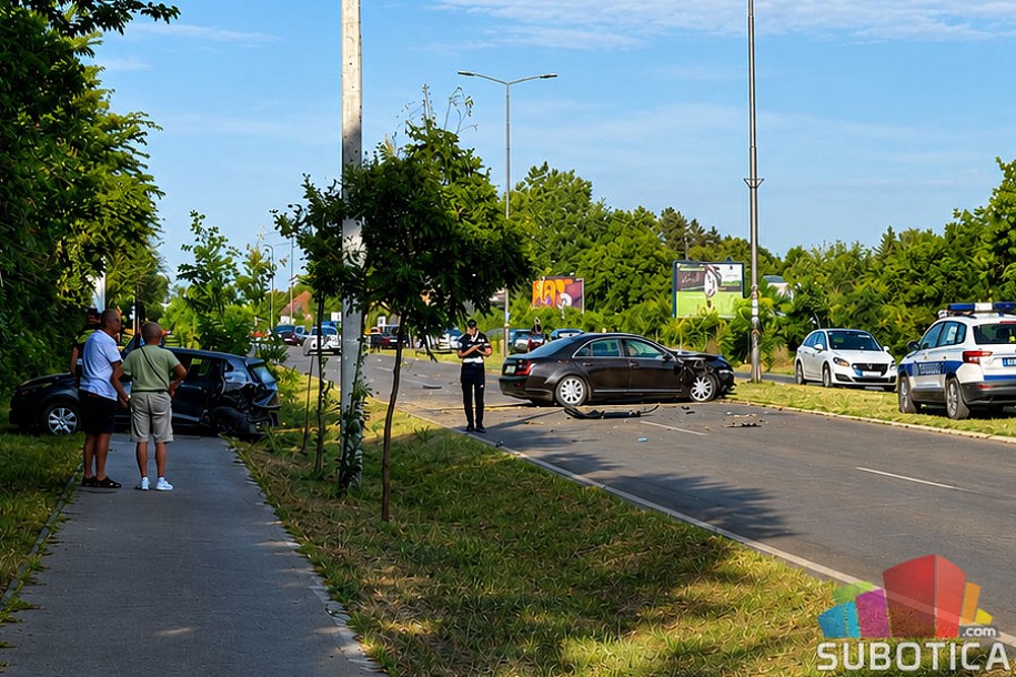 Teška saobraćajna nezgoda kod "Rode" na Segedinskom putu, učestvovala dva automobila