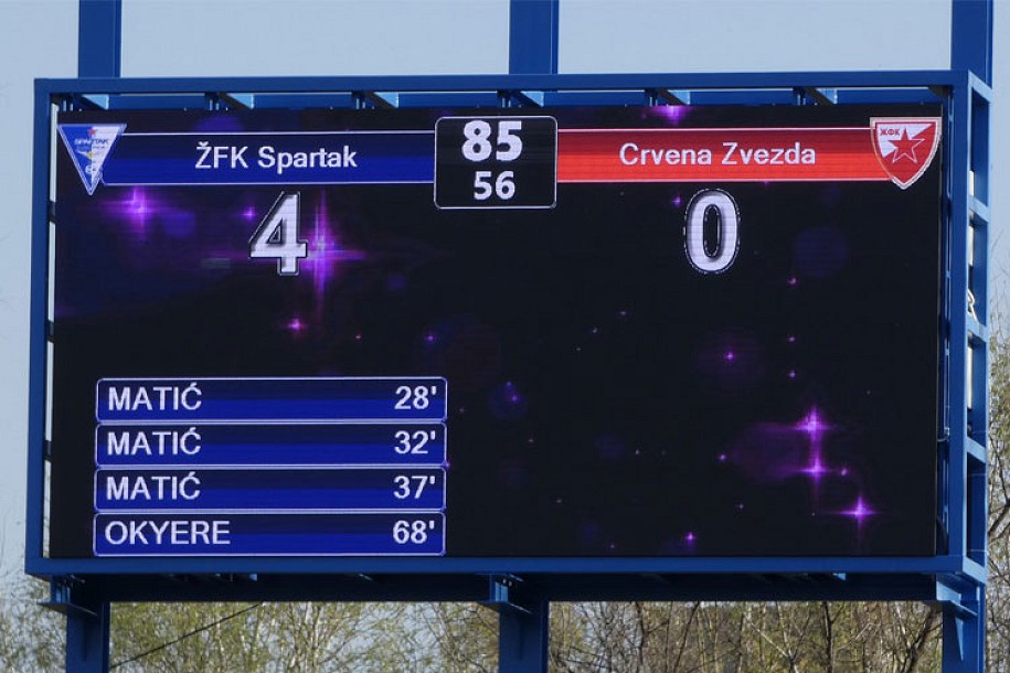 Fudbal (Ž): Spartak slavio u derbiju protiv Crvene zvezde (4:0)