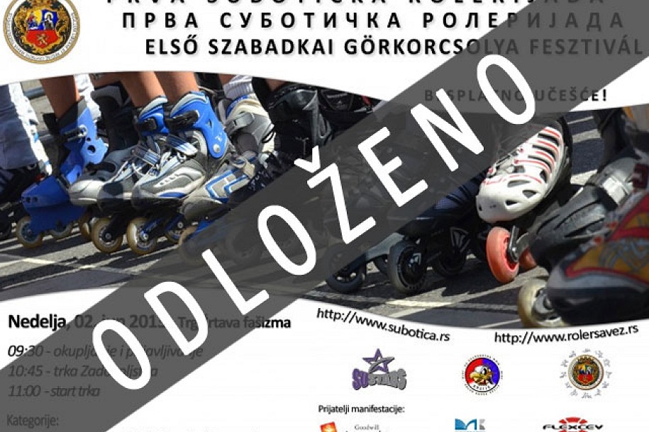Prva subotička rolerijada se odlaže zbog loših vremenskih uslova