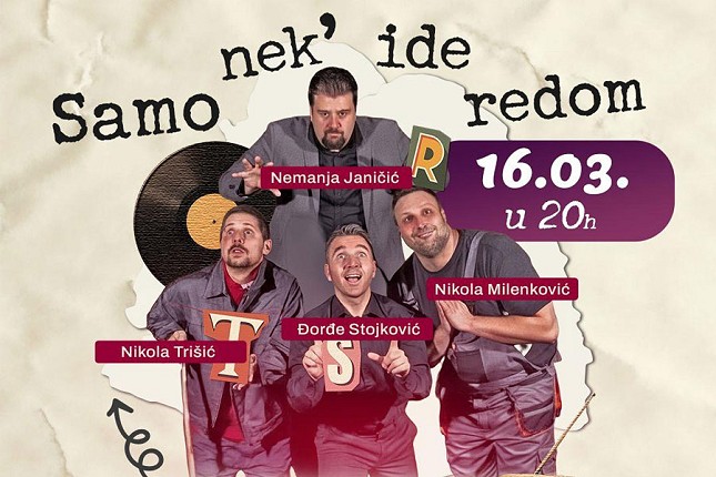 Urnebesna tragikomedija "Samo nek ide redom" 16. marta u "Bunjevačkom kolu"