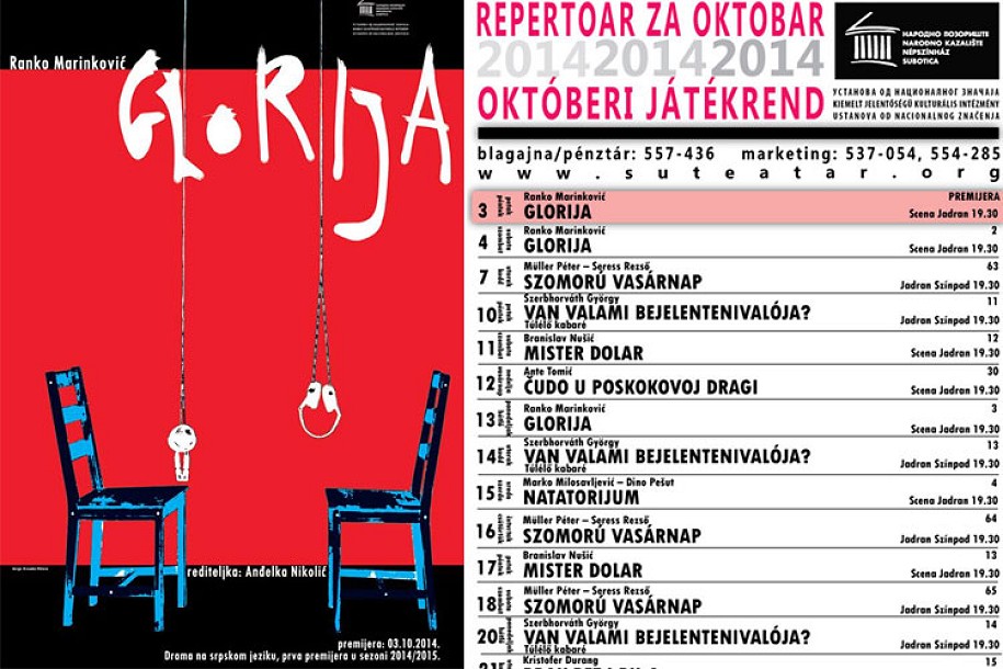 Narodno pozorište objavilo repertoar za oktobar