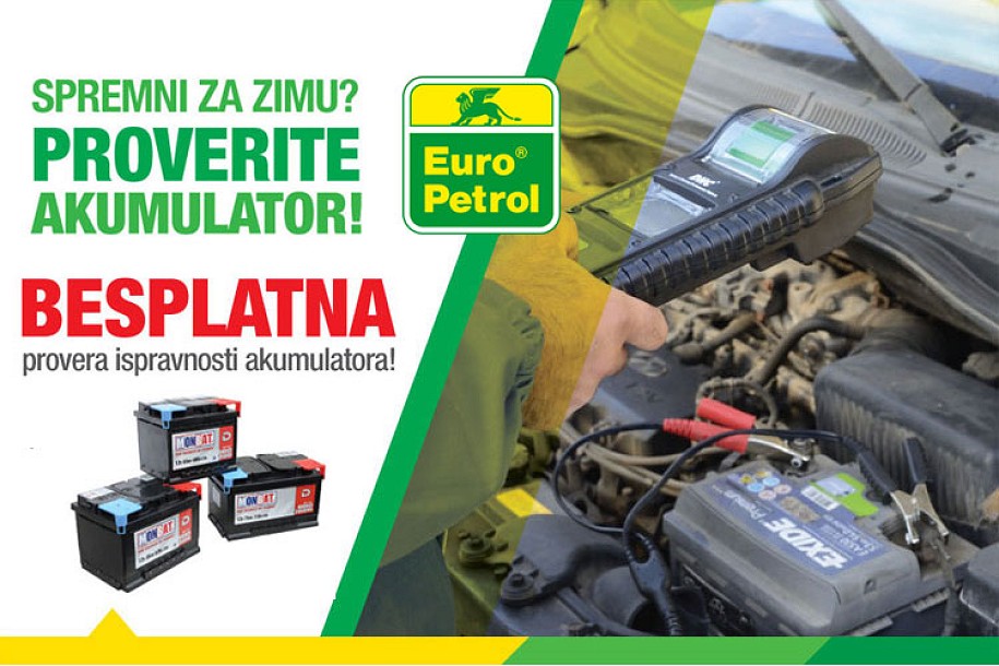 Besplatna provera akumulatora na benzinskoj stanici Euro Petrola