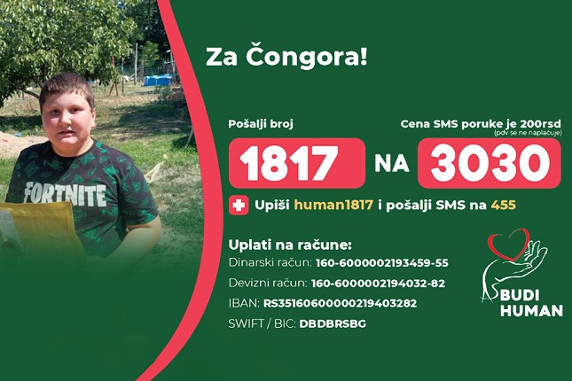 Pomozimo Čongoru da ode u Tursku na terapiju matičnim ćelijama