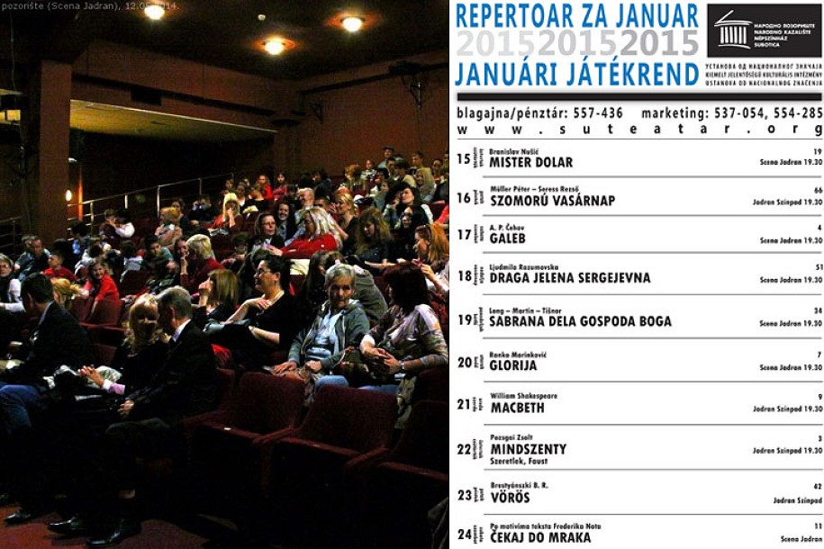 Repertoar Narodnog pozorišta za januar