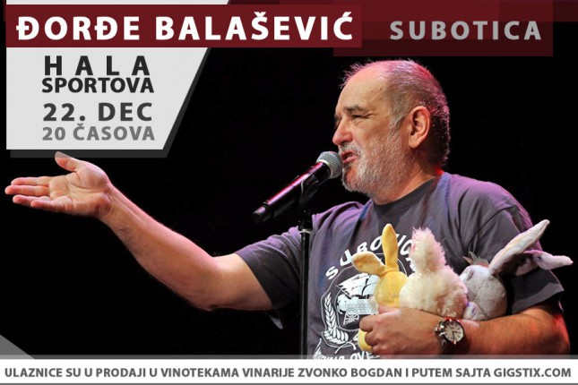 Koncert Đorđa Balaševićeva 22. decembra u Hali sportova