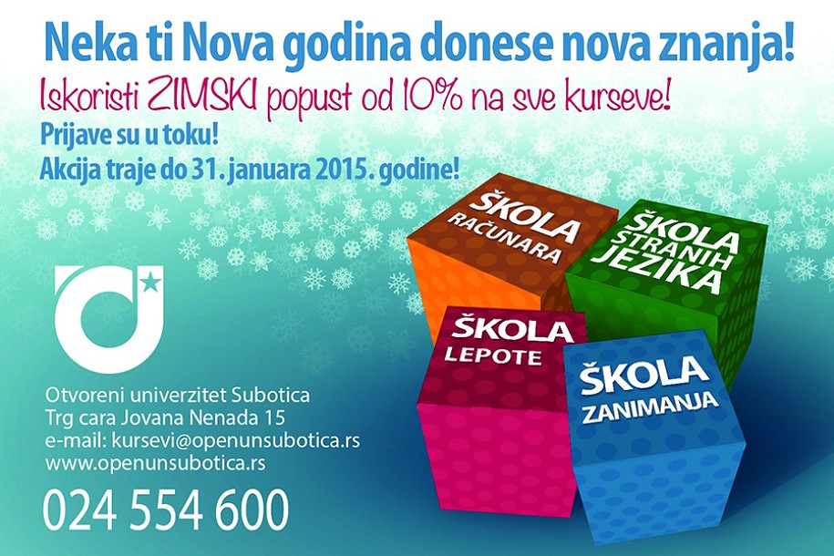 Zimski popust od 10% na sve kurseve Otvorenog univerziteta