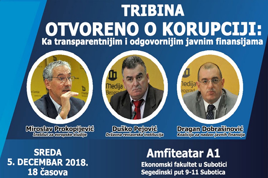 Tribina o korupciji i javnim finansijama sutra na Ekonomskom fakultetu
