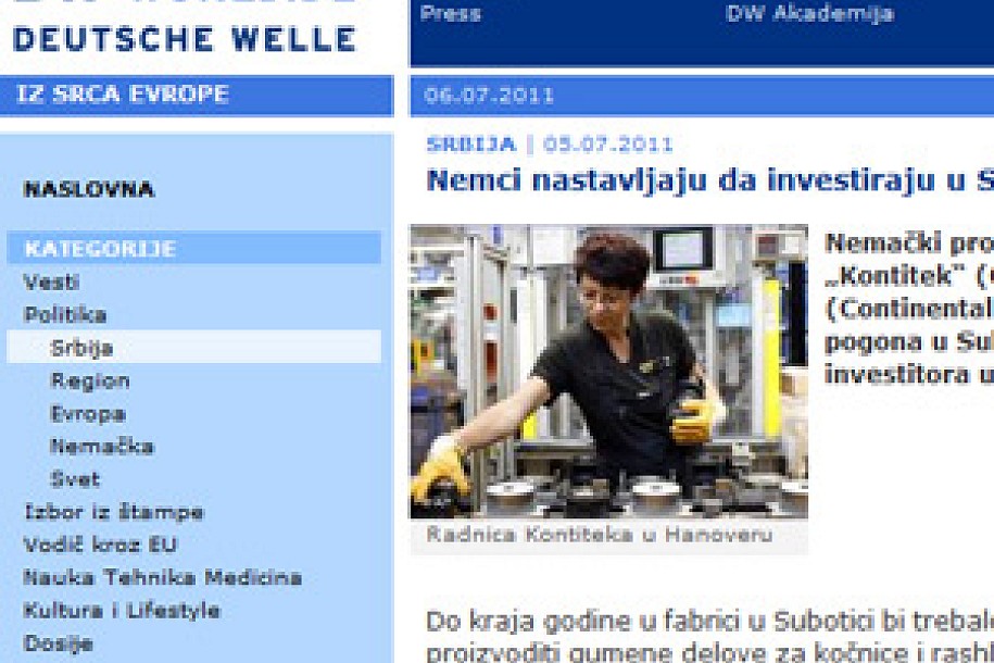 Deutsche Welle: Nemačke investicije u Suboticu
