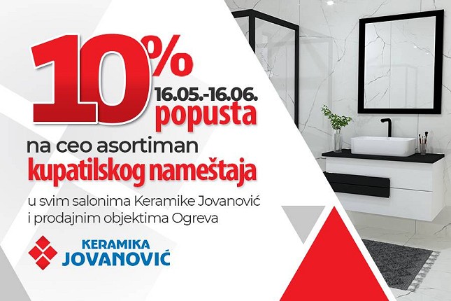Akcija meseca u "Keramici Jovanović" - popust na kompletan asortiman kupatilskog nameštaja