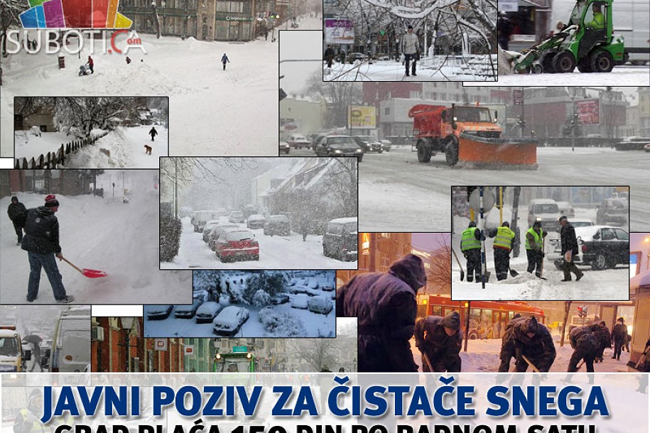Grad traži čistače snega - satnica 150 din