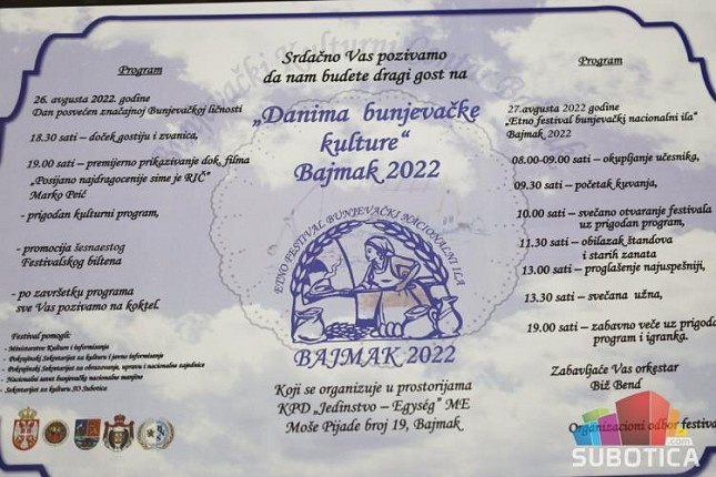 Za vikend u Bajmoku „Dani bunjevačke kulture“