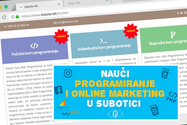 Kursevi programiranja i onlajn marketinga u "IT školi"
