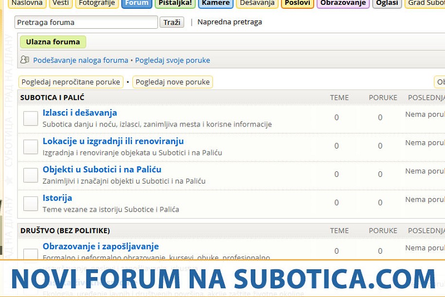 Novi forum na najposećenijem sajtu u gradu