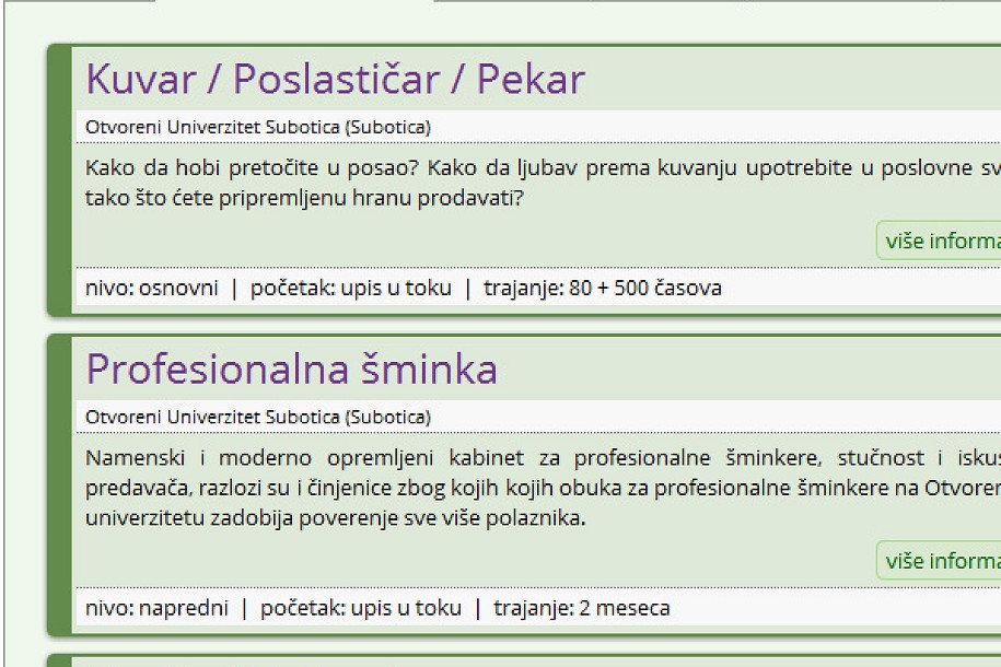 Dodatno usavršavanje na Otvorenom univerzitetu