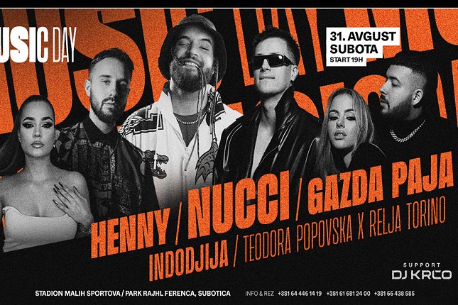 Nucci, Henny, Gazda Paja, Indođija, Teodora Popovska i Relja Torino 31. avgusta u Subotici