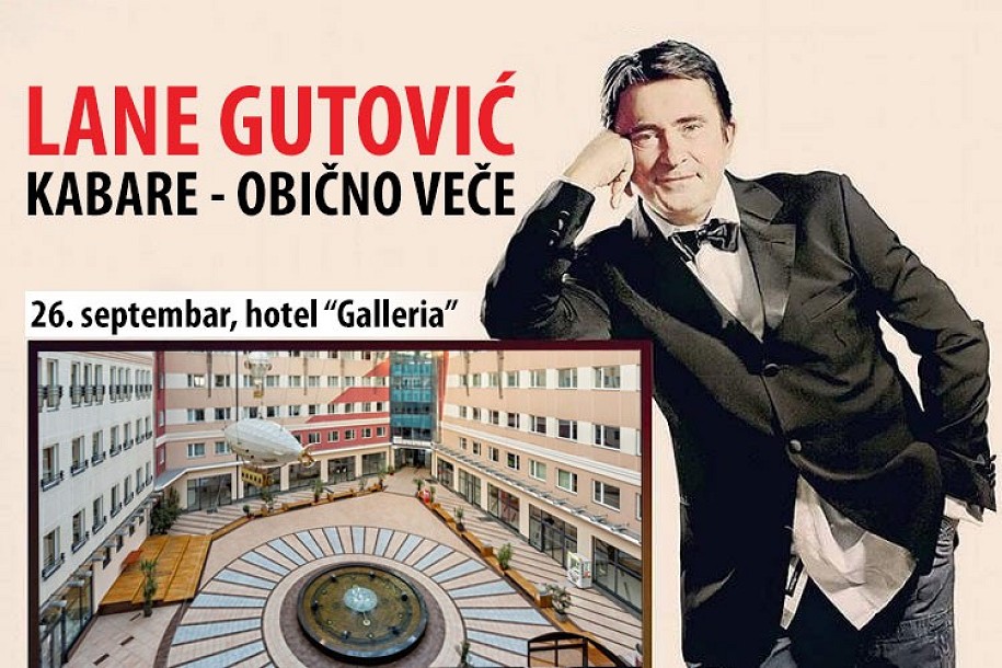 "Obično veče" Laneta Gutovića 26. septembra u Atriumu hotela "Galleria"