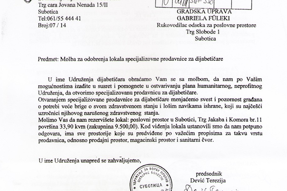 Grad ipak pomaže udruženje dijabetičara