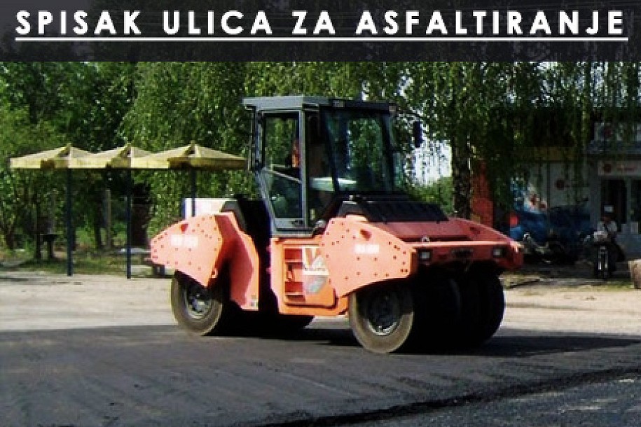 Spisak ulica koje će se asfaltirati ove godine