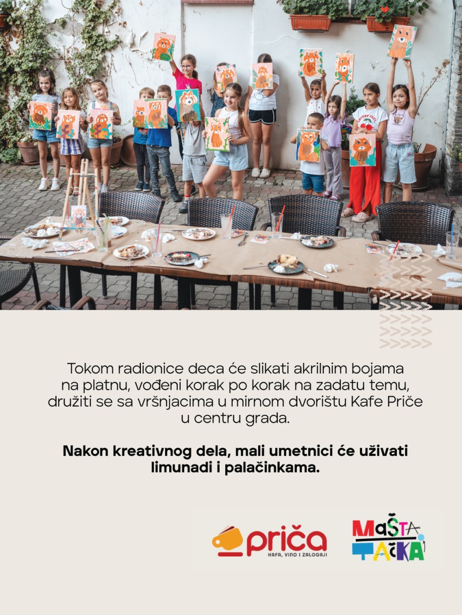 Slikarska radionica za decu u Kafe Priči