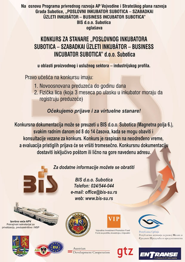 Konkurs za nove stanare Poslovnog inkubatora