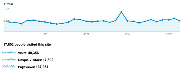 Preko pola miliona poseta sajtu u januaru 2013.