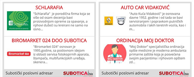 Subotički poslovni adresar - Subotica.biz