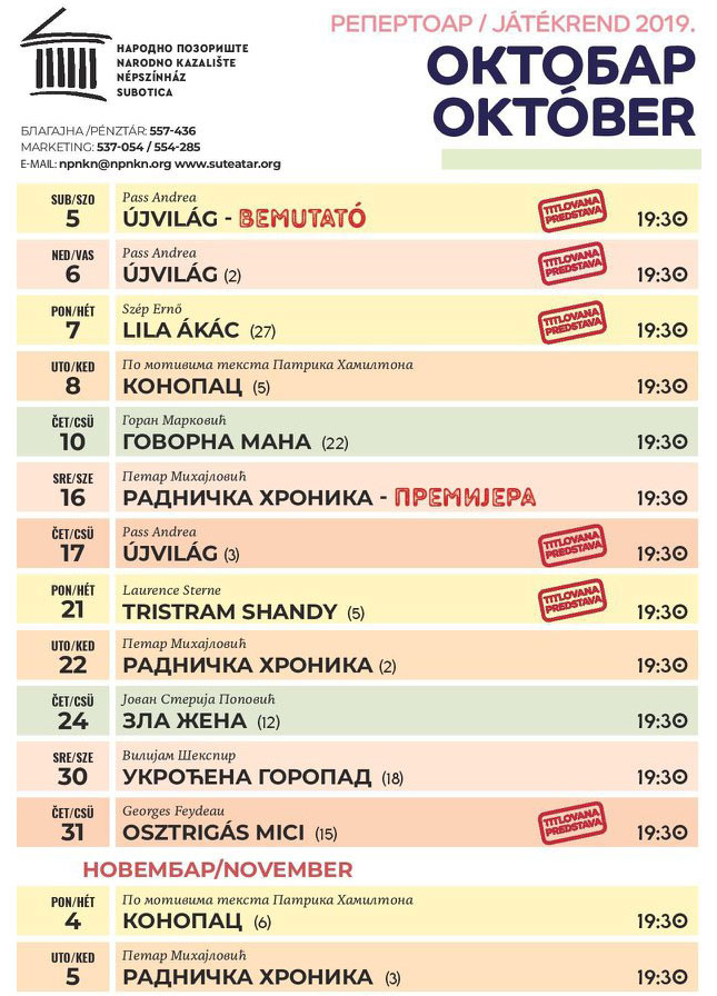 Počinje nova sezona u Narodnom pozorištu